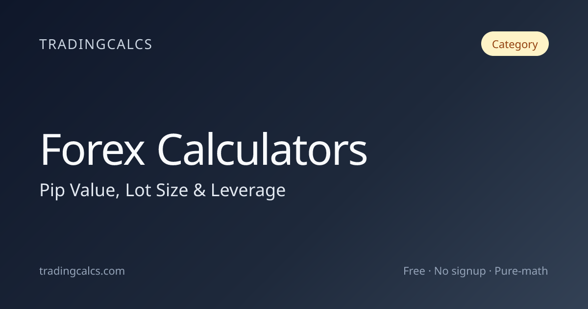 Forex Calculators – Pip Value & Position Sizing | TradingCalcs
