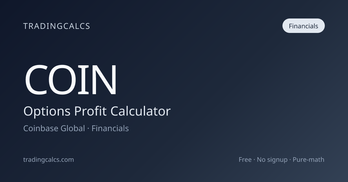 COIN Options Profit Calculator – Call & Put P/L | TradingCalcs
